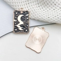 Retro tarot card charm the moon design in rose gold finish with black enamel detail - Reflection (The Moon)