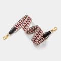 Woven replacement strap with red and black geometric patterns and gold metal buckles - Black Strap Gold Buckle