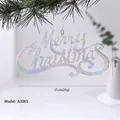 Iridescent Merry Christmas sign ornament 21x10cm laser acrylic decor hanging on a pine tree - Iridescent Merry Christmas Sign