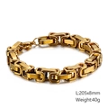 8mm gold-plated stainless steel Byzantine chain bracelet for men in 205mm length - Pure Gold Thick Style (KB106719-Z)