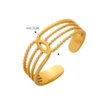 Detail view of woven hollow gold ring showing 0.7cm width and 1.0g weight specifications - Spindle Hollow Multi-layer Open Ring