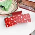 Christmas red square hair claw clip with cute snowman and festive holiday patterns for women. - Christmas #5 - Rectangular