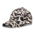 Detail einer 6-Panel-Camouflage-Baseballkappe mit strapazierfähiger gebogener Krempe - Klassischer Dschungel Camouflage Stil (B)