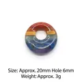 20mm Chakra rainbow stone ring pendant with multi-layer colors and 6mm center hole - 20mm Offset Donut 6mm Hole