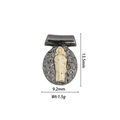 Versatile 18k gold plated religious saint relief pendant with dimensions 13.5mm x 9.2mm - DZ-1154-Black Base Gold Mary
