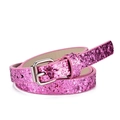 Girls glitter belt in bright pink with silver buckle and sparkling sequin finish - 82cm / Glitter Pink