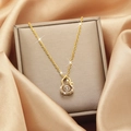 Luxurious gold-plated Wulu gourd pendant necklace with sparkling pavé cubic zirconia - 24#xl1334 - Lively Gourd