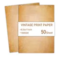 Vintage A4 stationary paper 100GSM double-sided retro craft paper 50 sheets - Aged Kraft Texture (FG03-H)