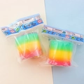Rainbow colored magic spring toy set for children featuring flexible plastic coils - Individual Packaging / Round Taiwan Color