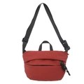 Borsa a tracolla rossa minimalista in nylon con tracolla nera regolabile unisex - Rosso
