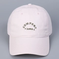 Detail of light pink cotton baseball cap with high-quality star and letter embroidery - M (56-58cm) / Light Pink