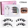 Quantum magnetic eyelashes set CT04-8 with pink box and white applicator tool - CT04-8 with White V-Type Tweezer