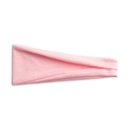 Gros plan sur la texture du tissu rose doux et les coutures du bandeau de sport yoga - Rose
