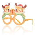 Detail of Christmas reindeer glasses frame with felt ornaments for holiday party props - Reindeer with Gift Box Style (W-WS100#)
