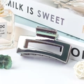 Holographic jelly finish rectangular hollow metal hair claw clip for women's daily style - Iridescent Jelly Grey