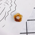 Amber resin flower charm with tortoiseshell texture and hollow center for DIY jewelry - 10 Pieces Pack / Amber Tortoiseshell