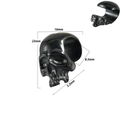 Black stainless steel skull ear hanger with 23mm height and 16mm width measurements - Skull / Ear Hanger / Black