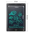 Tavoletta da scrittura LCD da 10 pollici per bambini con cornice nera e stilo - Schermo Monocromatico da 10 Pollici / Nero
