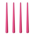 Pack de cuatro velas cónicas rosa con acabado liso de parafina y base escalonada - Rosa Rojo