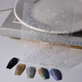 3D Laser Feuerwerk Nagelaufkleber mit irisierendem Goldrelief und Regenbogen-Effekt - Magisches Laser-Feuerwerk-Stil (CO-101)