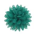 Detail of a green 11cm chiffon lace sunflower with mesh layers for hair accessories - Dark Green