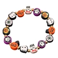 Detalle de pulsera de Halloween con cuentas y dijes de arcilla de calabaza y fantasma - Estilo Calabaza Fantasma (S109)