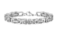 Men's silver stainless steel Byzantine chain bracelet with a secure lobster clasp - Steel / 23CM