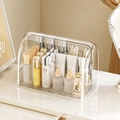 Large clear acrylic makeup organizer with dustproof flip lid for vanity storage - Transparent/Single Flip-top Storage Box