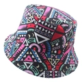 Colorful geometric pattern tie-dye bucket hat featuring vibrant multi-color 3D printing - 58cm / Colorful Geometric