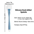 Blue silicone duckbill spatula for baking with transparent head and nylon core 28.6cm - Duckbill Spatula / Semi-transparent Blue