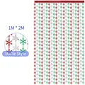 Christmas party fringe curtain with red green silver snowflakes in matte finish - Snowflake Tinsel Curtain (Matte Style) / 1*2M / Red Green Silver Tricolor