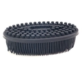Dual-sided black silicone bath brush for deep massage and cleaning in black variant - Flat Head Handheld Style / Black