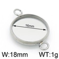 Connecteur de base rond en acier inoxydable argenté 16mm pour bijoux DIY - 18mm / Couleur Acier