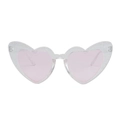 Occhiali da sole a cuore Y2K con montatura glitterata trasparente e lenti rosa - Montatura Bianca Trasparente Lenti Rosa Chiaro
