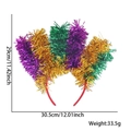 Cerchietto di carnevale con frange viola oro e verdi dimensioni 30,5 x 29 cm - Taglia unica / Cerchietto di Carnevale Viola Oro Verde