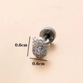 Orecchino ragno in argento con zirconi per cartilagine, 0.6cm x 0.6cm misura - 1# Ragno / Argento