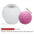 Molde de silicona rosa bola SX-LZ-46 para velas con ejemplo de flor rosa terminada - Bola de Rosa / Bola de Rosa Pequeña LZ-46