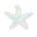 Iridescent starfish foil balloon with rainbow laser finish and metallic sheen for parties - Iridescent Blue Leather