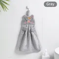 Graues Handtuch in niedlicher Schweineform aus saugfähigem Fleece zum Aufhängen im Bad - Grau
