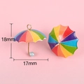Mini ciondoli ombrello arcobaleno in resina per gioielli fai da te e case di bambole - No. 3-Strisce arcobaleno