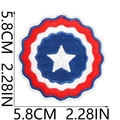 Detailed view of patriotic 5.8cm star patch with gear edges and embroidery texture - Round Flag (W31GQ-1-08)