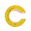 Sparkling yellow crystal pavé C-shaped ear cuff in a rose gold finish for women - Outer Diameter 2.1cm / KC Gold - Yellow (10368)