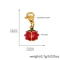 Marienkäfer-Anhänger aus Edelstahl mit roter und schwarzer Emaille für DIY-Schmuck - 2 Stück Goldener Marienkäfer-Anhänger