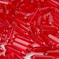 Polished double-pointed red crystal hex column pendant for DIY jewelry making - Transparent Red