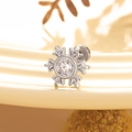 Elegante orecchino a lobo a forma di fiocco di neve in argento con zirconi luccicanti - Bianco (Pezzo Singolo)