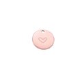 Colgante redondo de oro rosa con corazón grabado para creación de joyas DIY - Oro rosa