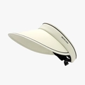 Visera plegable color crema con ala ancha y correa negra ajustable de seda de hielo - Verde Fruta