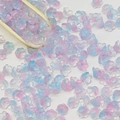 Close-up of pink and blue gradient lily-of-the-valley glass beads for DIY jewelry making - Lily of the Valley 16# Pink Blue 7x12mm