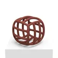 Food-grade silicone baby teether maze ball in reddish brown for soothing gums - Camel