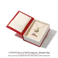 Red flip-top book-shaped jewelry box with necklace and ring, size 7.9x9.9x3.6cm - Specialty Paper / Large Ordinary Set Box / Large China Red